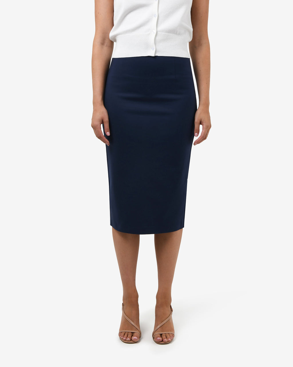 Safira Midi Pencil Skirt in navy — view 2