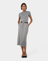 Chloe Panel Skirt in grey — full-length view