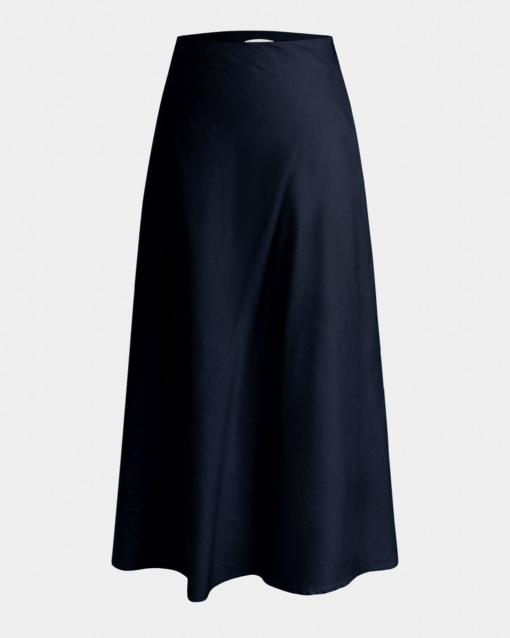 Kade Linen Blend Midi Skirt in navy — product-only view
