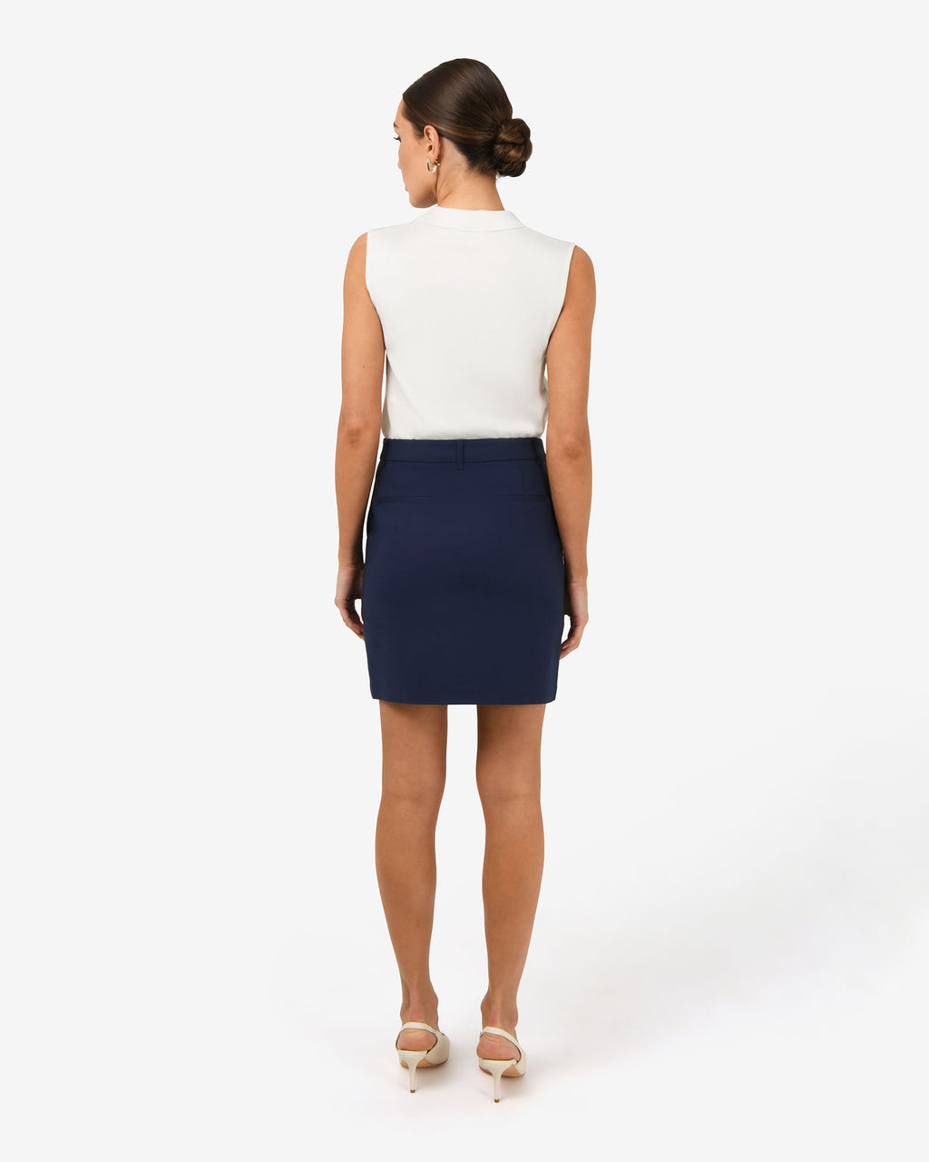 Safira Mini Skirt in navy — back view