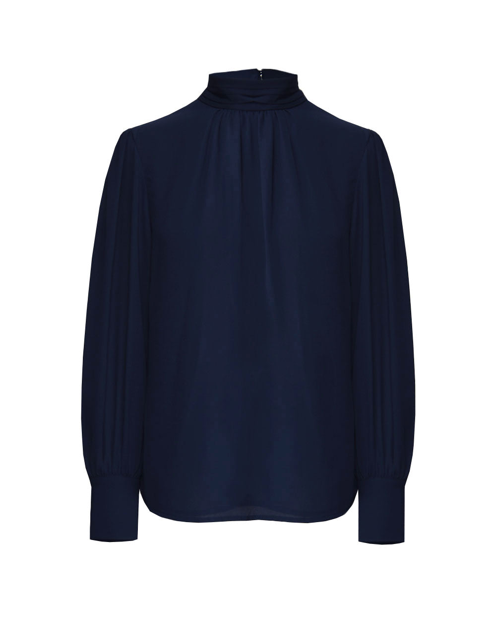Korra High Neck Blouse in navy — product-only view