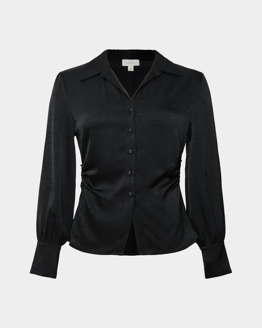 Blair Satin Collar Blouse in black — product-only view