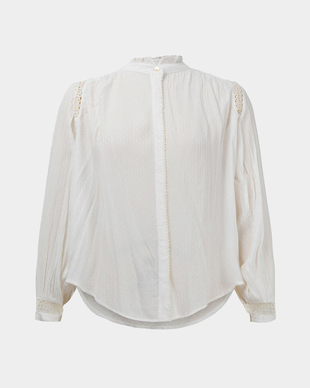 Giorga Lace Trim Blouse in ivory — product-only view