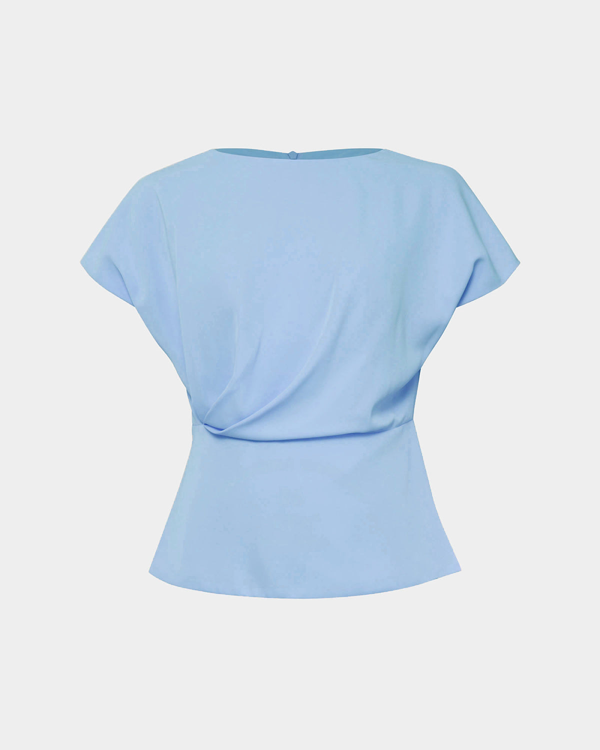 Bonnie Gathered Peplum Top in dusk blue — product-only view