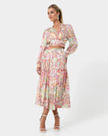Dulce Printed Tie Waist Blouse