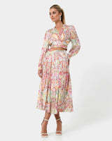 Dulce Printed Tie Waist Blouse