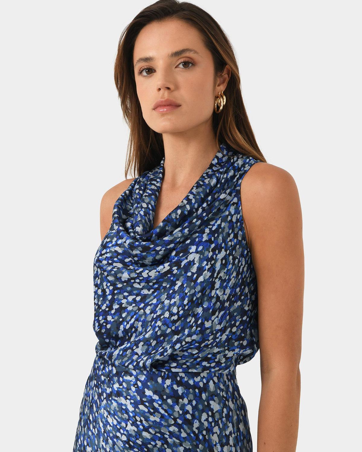 Juniper Printed Cowl Neck Top