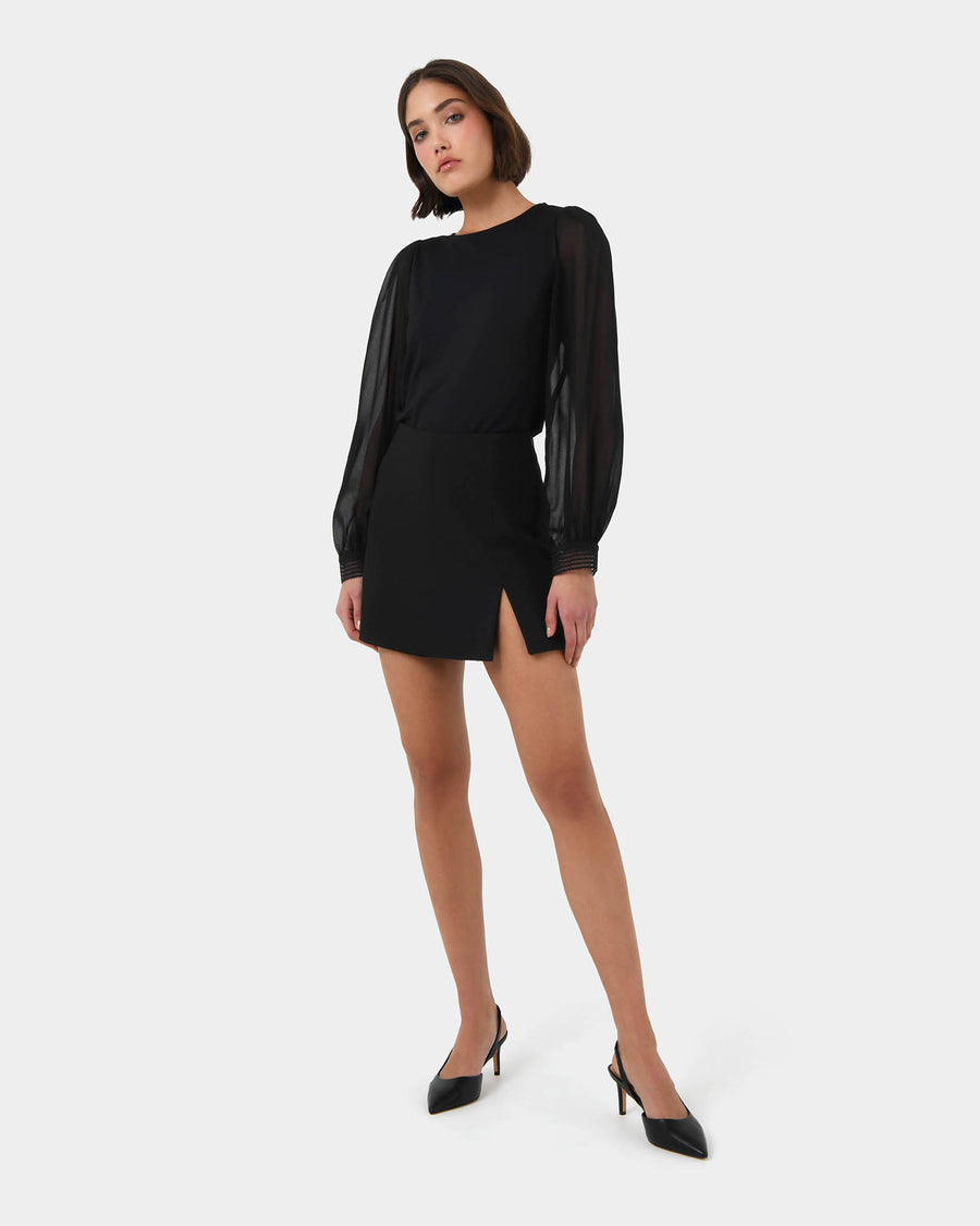 Lilah Lace Trim Top — full-length view