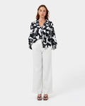 Anella Monochrome Print Blouse — full-length view