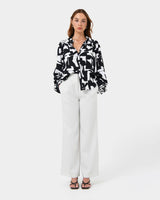 Anella Monochrome Print Blouse — full-length view