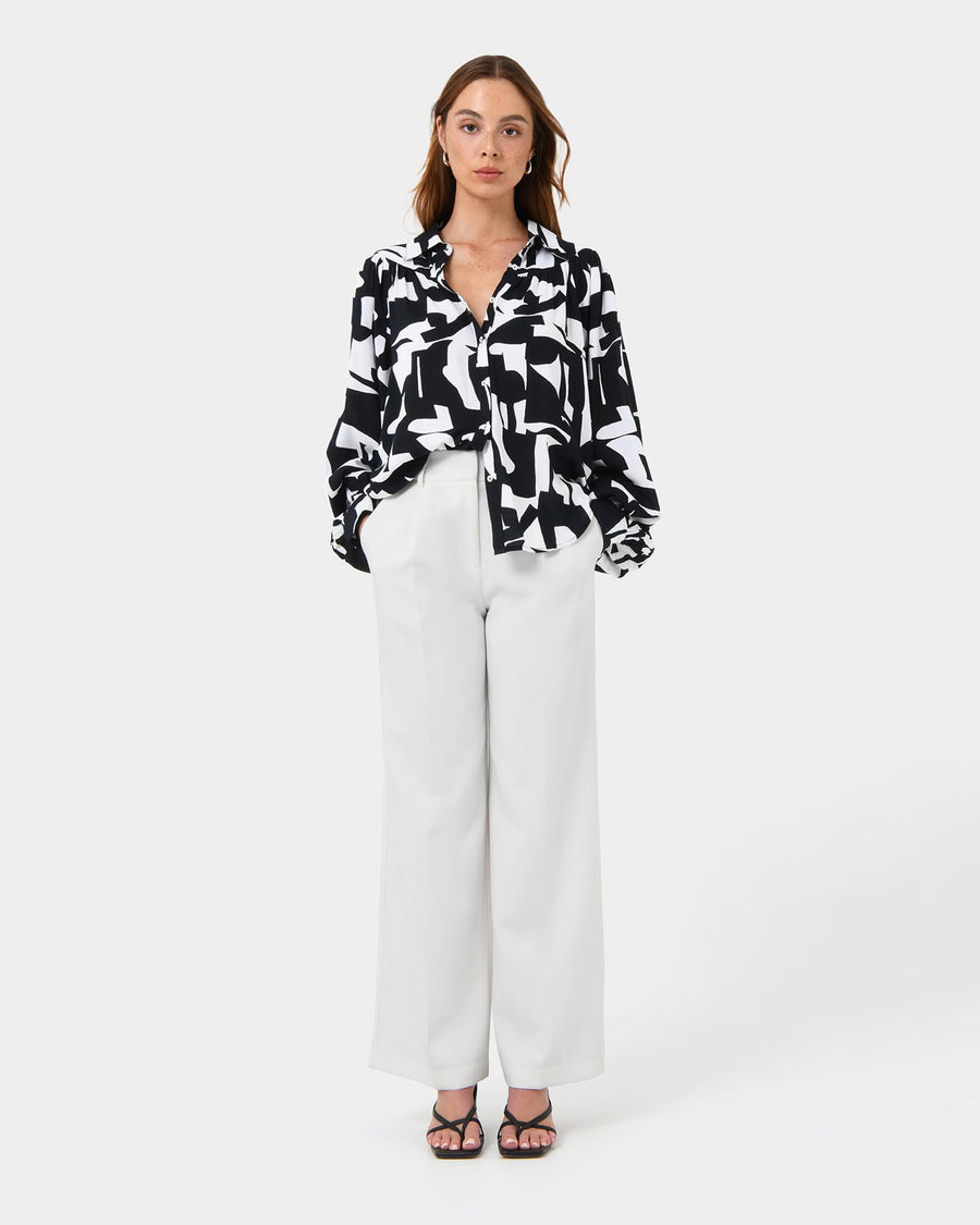 Anella Monochrome Print Blouse — full-length view