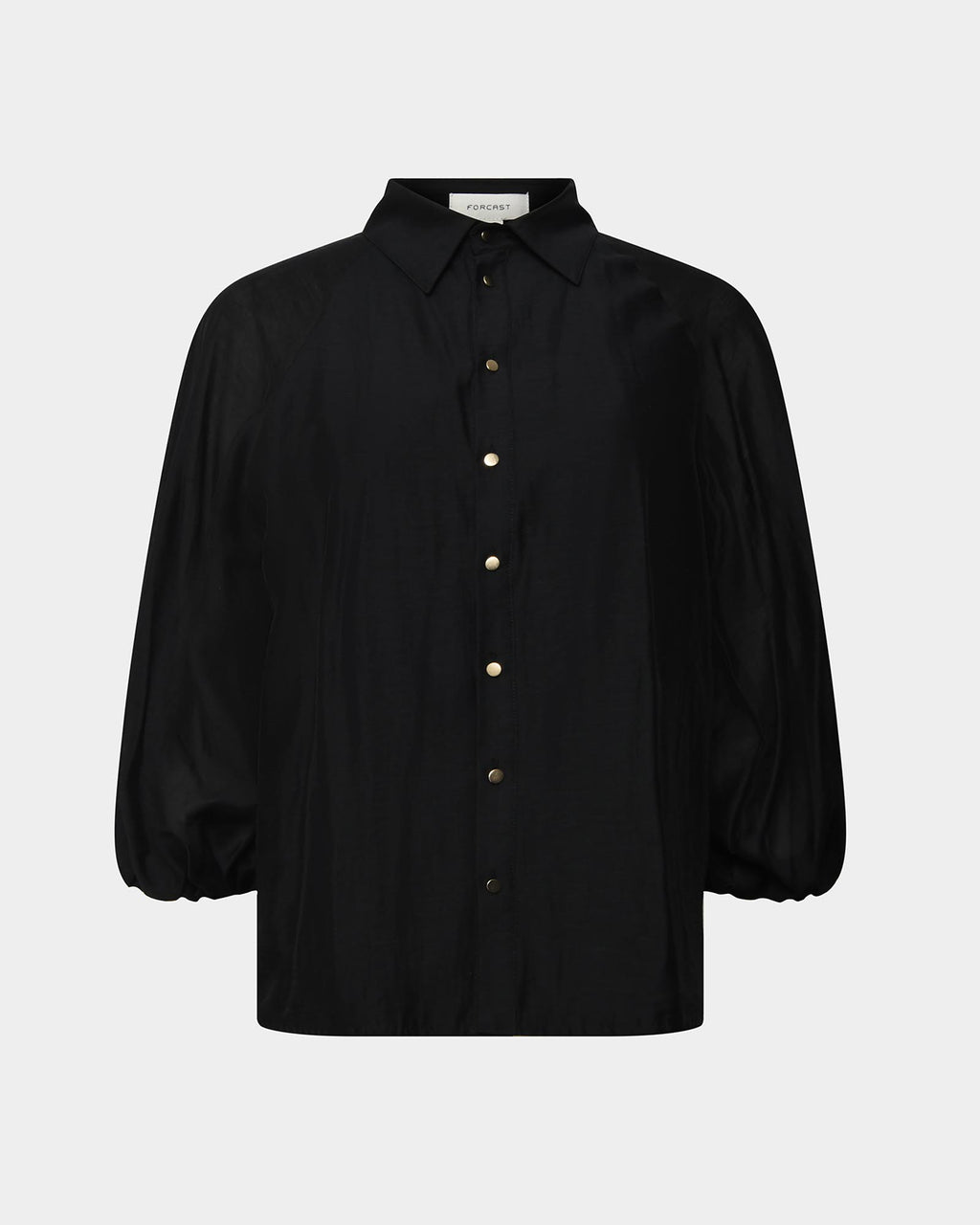 Giulia Gold Button Blouse in black — product-only view
