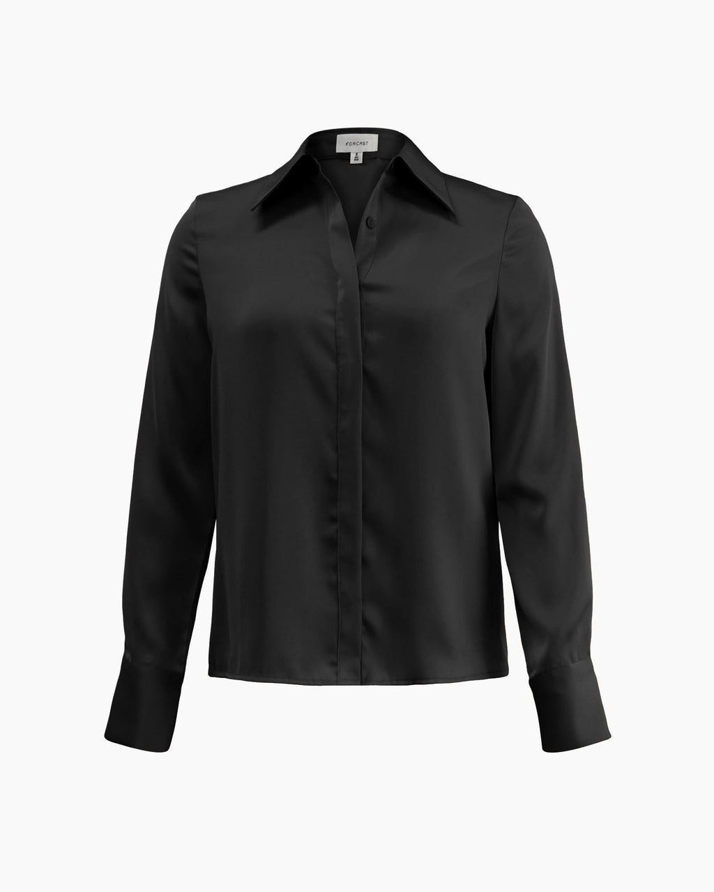 Mae Satin Shirt in black — product-only view