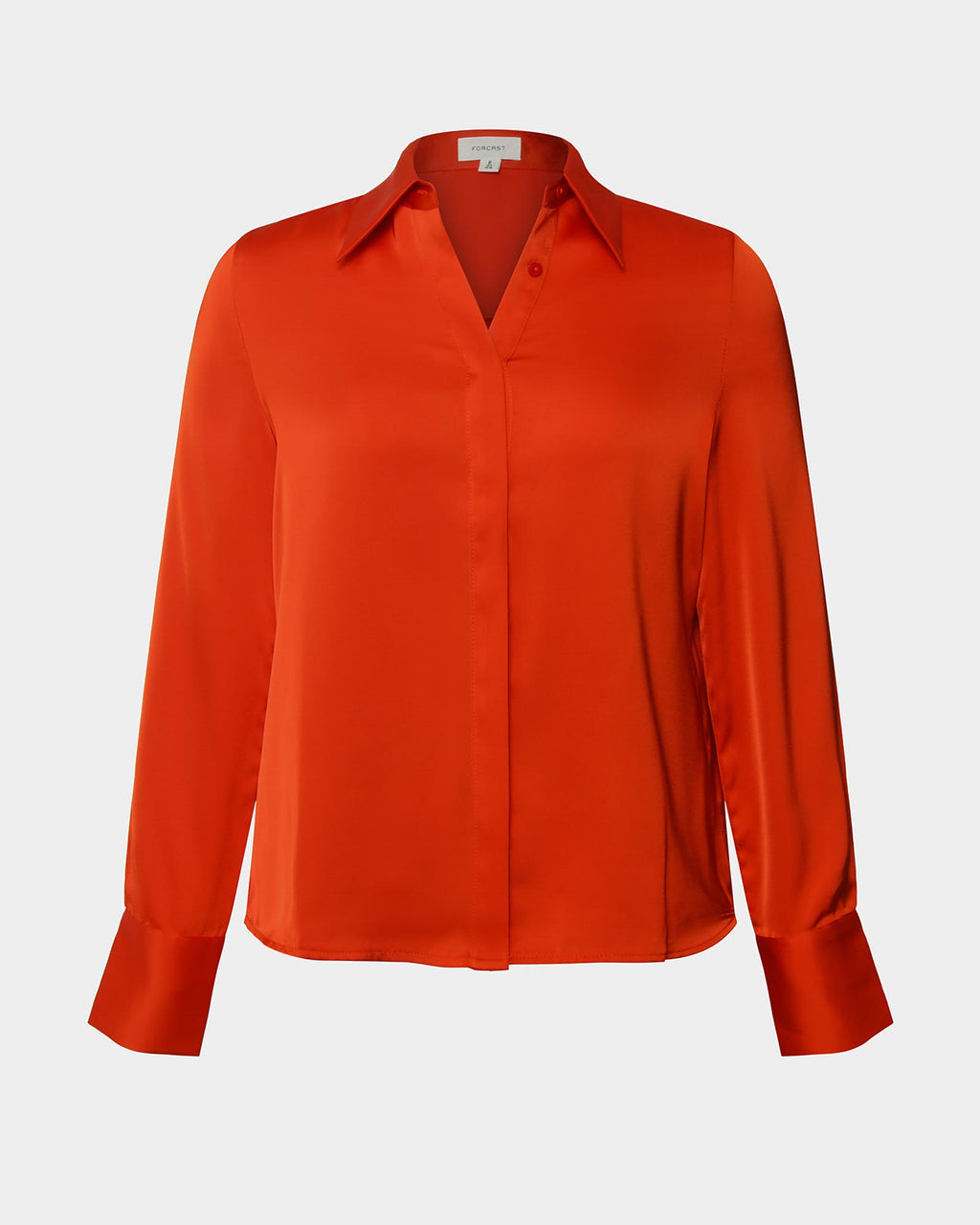 Mae Satin Shirt in cherry tomato — product-only view