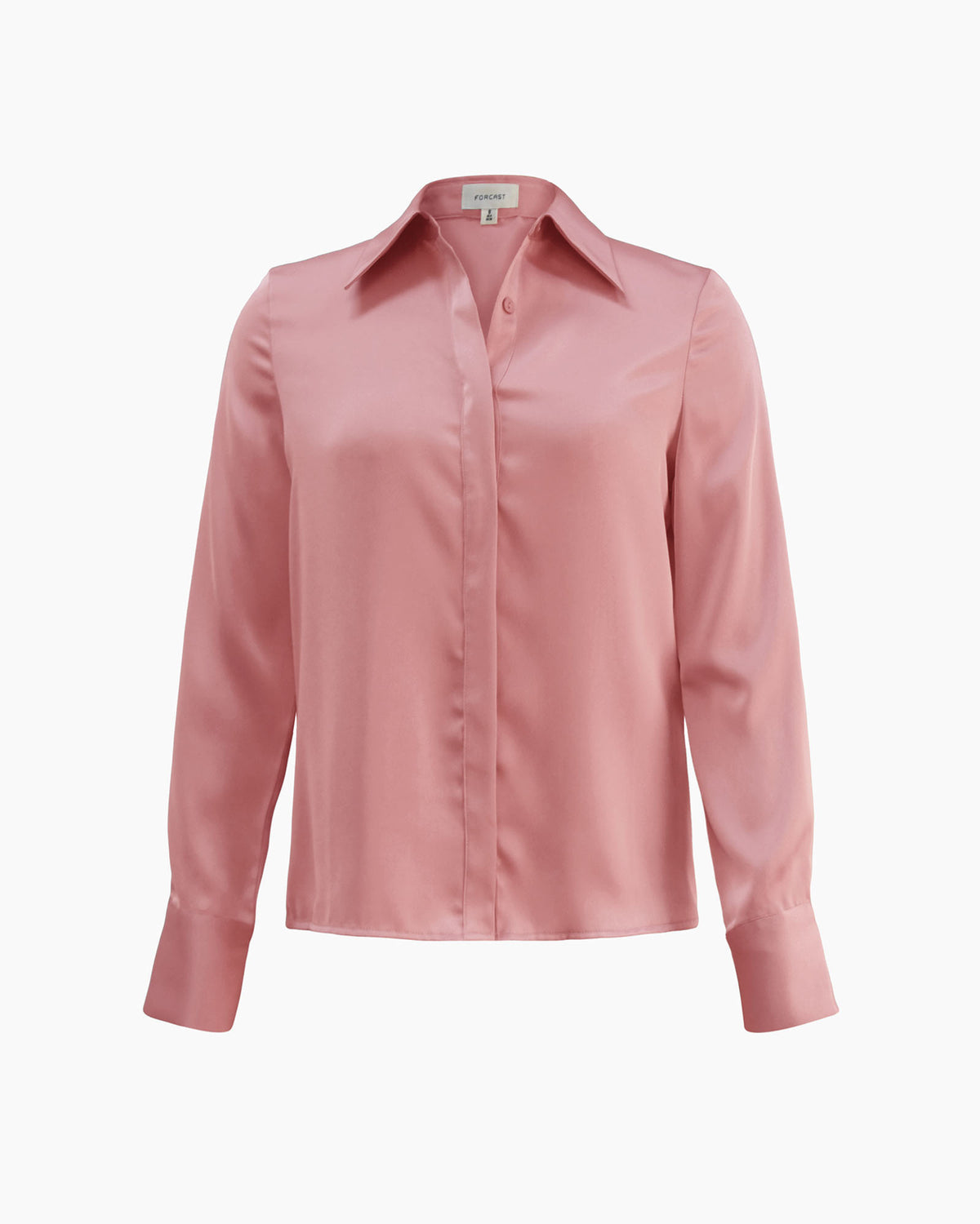 Mae Satin Shirt in rouge pink — product-only view