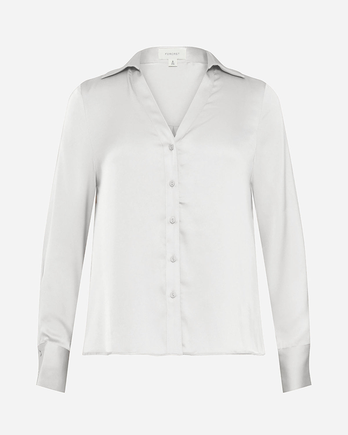 Lila V-Neck Satin Blouse in ivory — product-only view