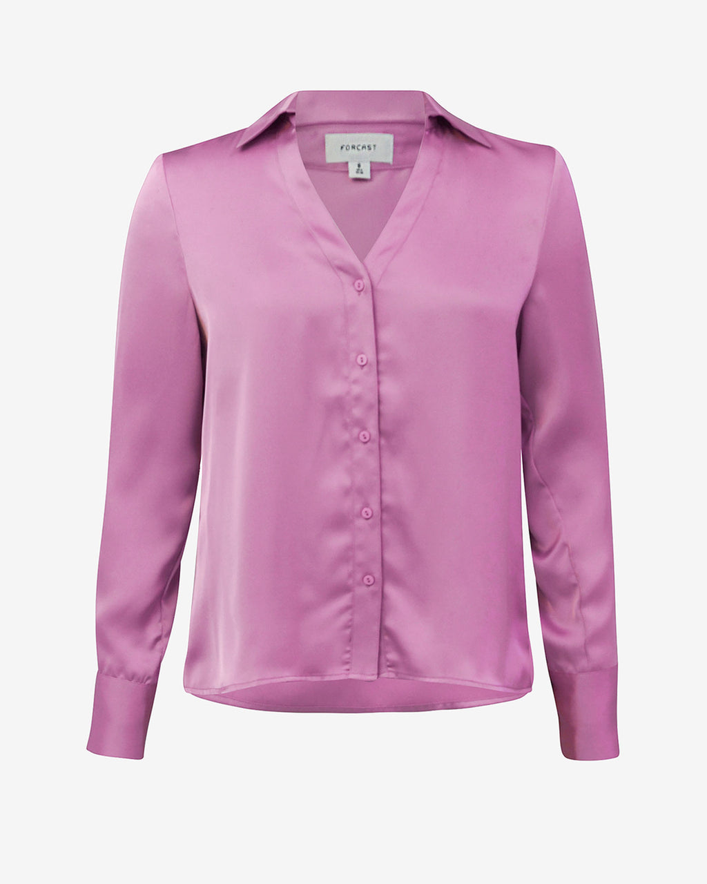 Lila V-Neck Satin Blouse in orchid — product-only view