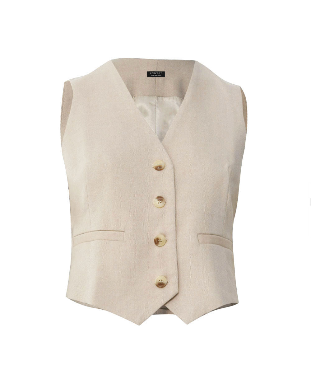 Mariel Tailored Vest in sand beige — product-only view