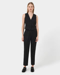 Colette Tailored Vest in black — full-length view