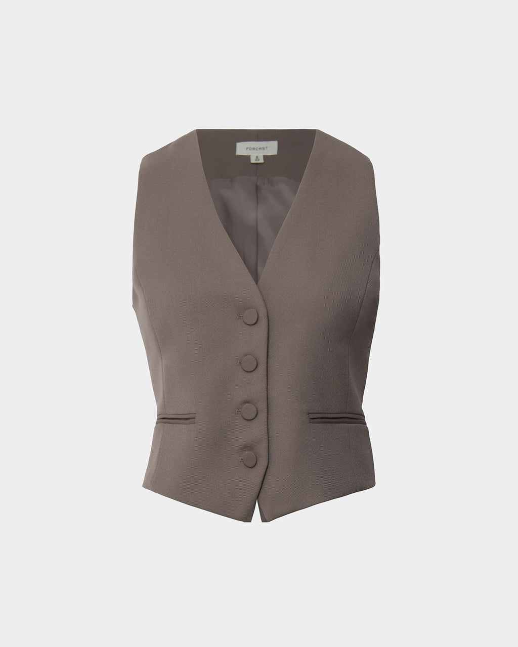 Colette Tailored Vest in taupe — product-only view