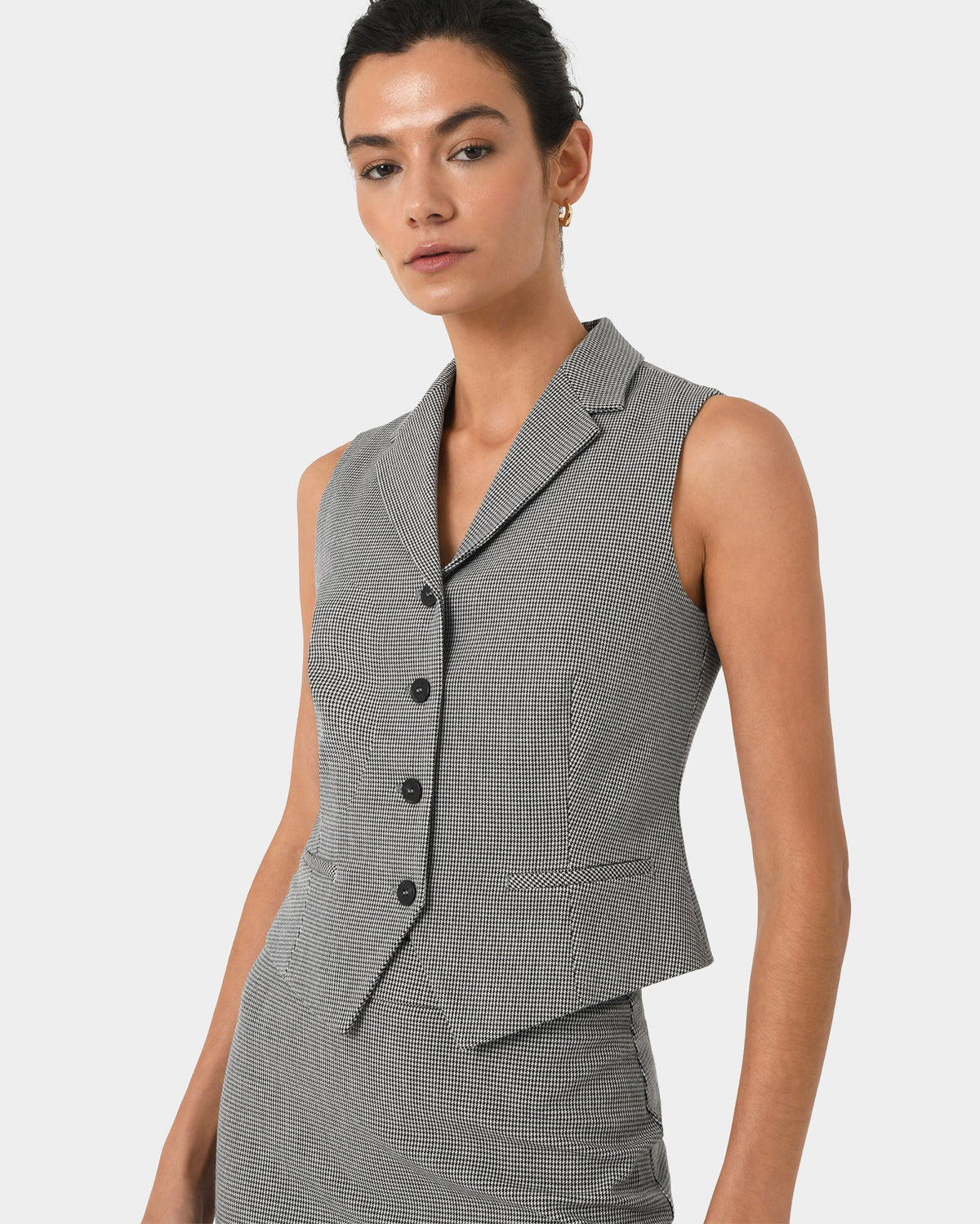 Rein Houndstooth Tailored Vest