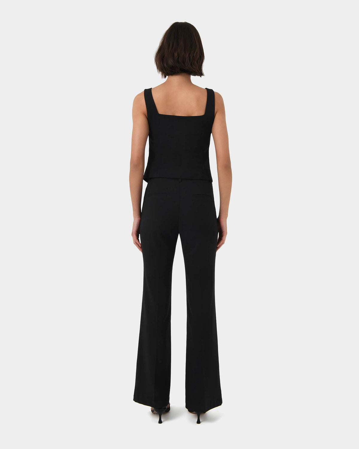 Chloe Square Neck Vest in black — back view