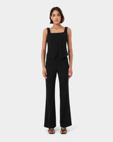 Chloe Square Neck Vest in black — full-length view