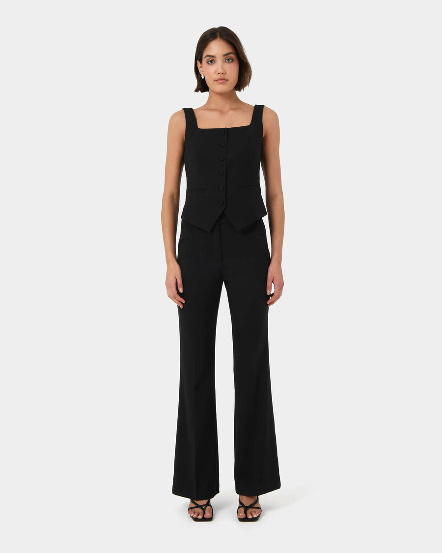 Chloe Square Neck Vest in black — full-length view