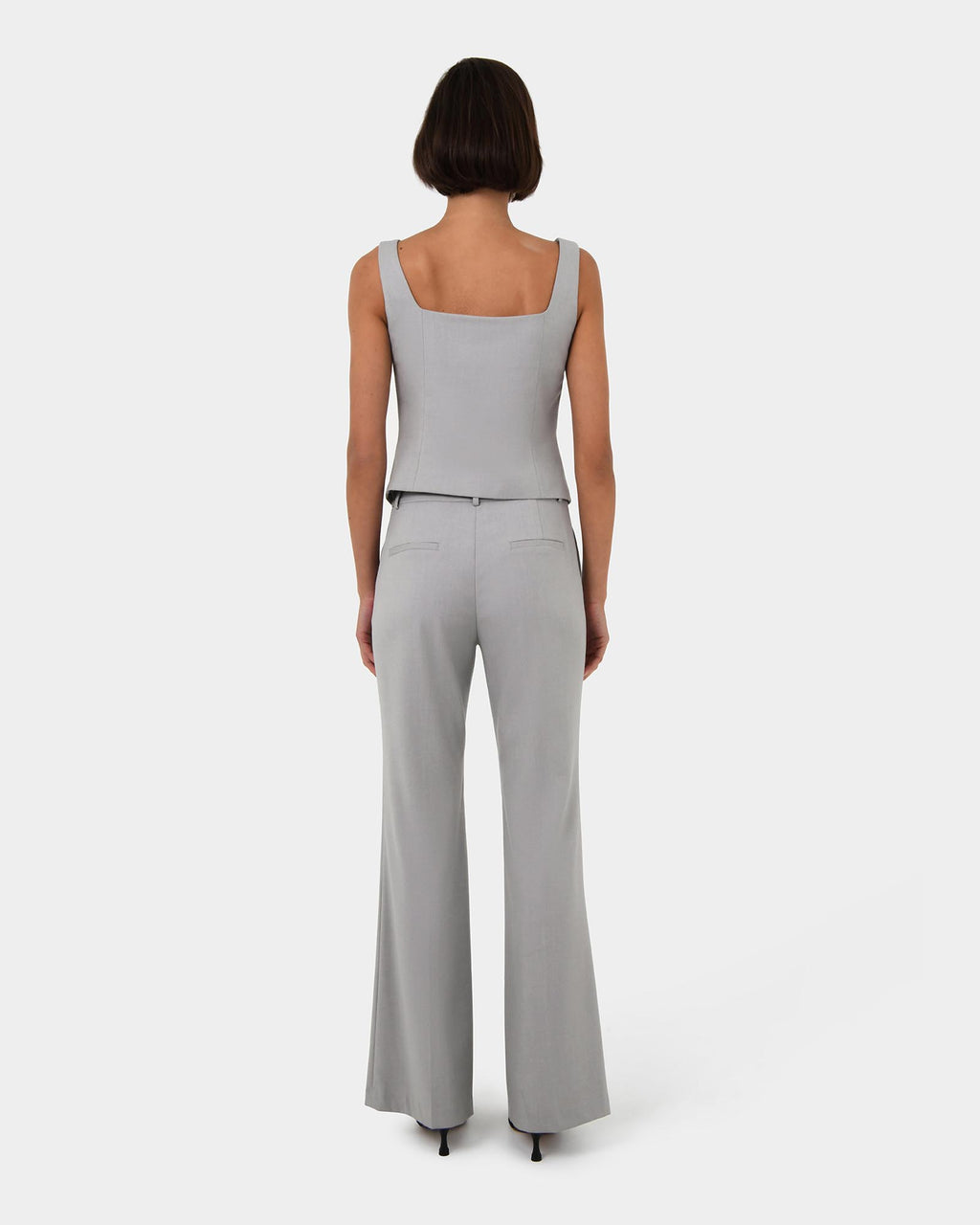 Chloe Square Neck Vest in grey — back view