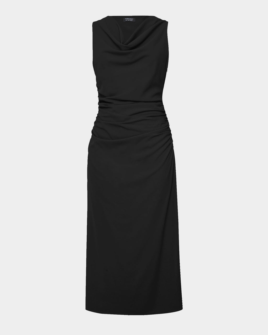 Serena Cowl Neck Dress in black — product-only view