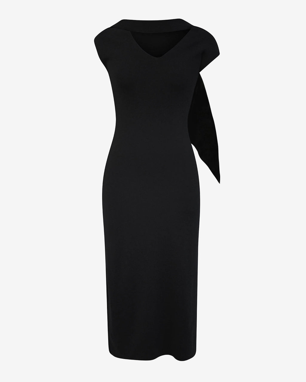 Byron Scarf Knit Dress in black — product-only view