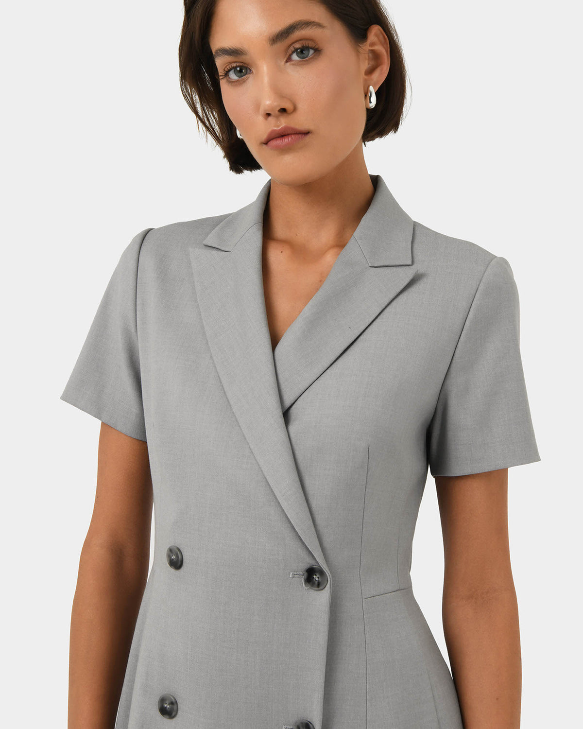 Chloe Suit Dress in grey — fabric detail