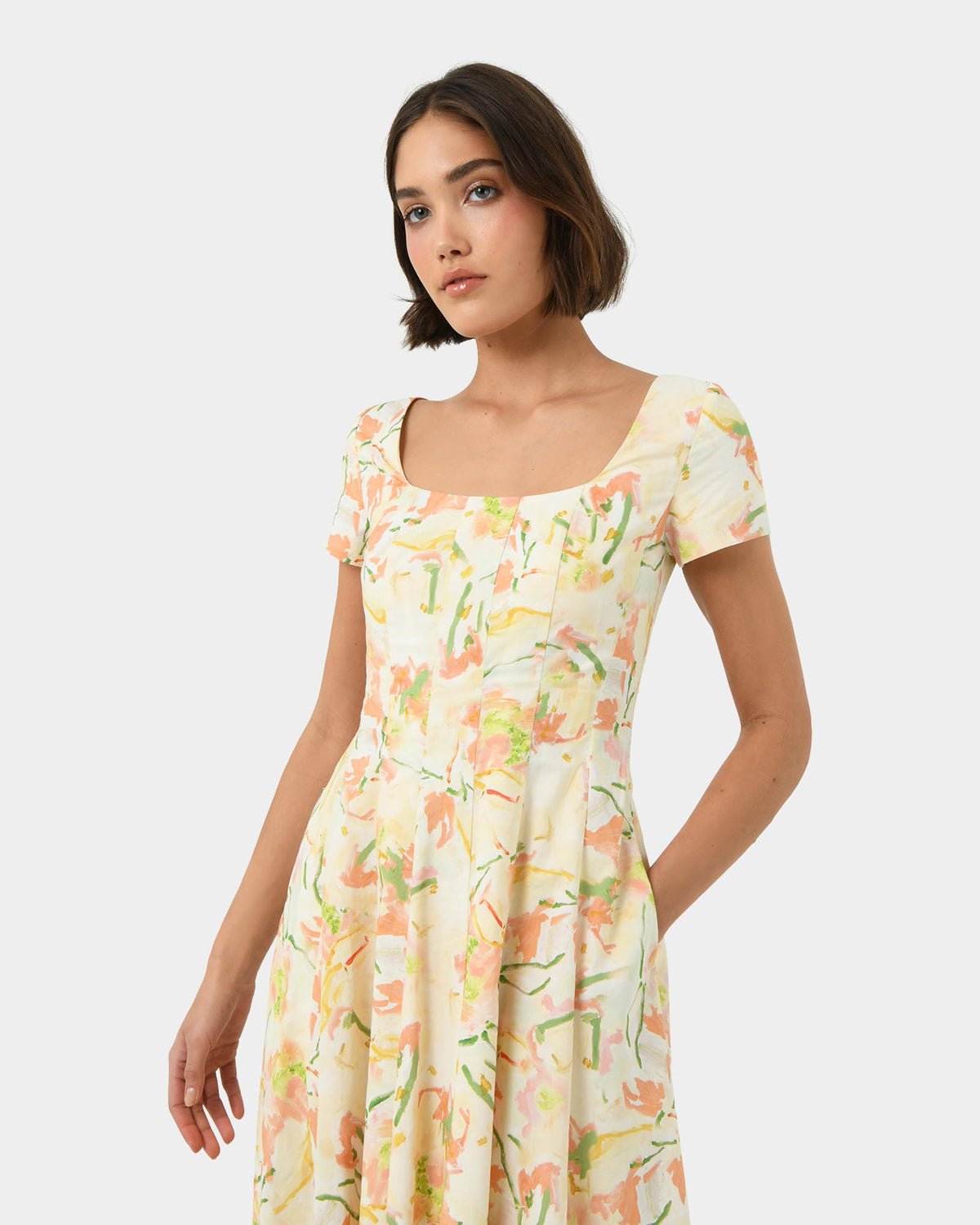 Brielle Floral Dress in spring floral — view 2