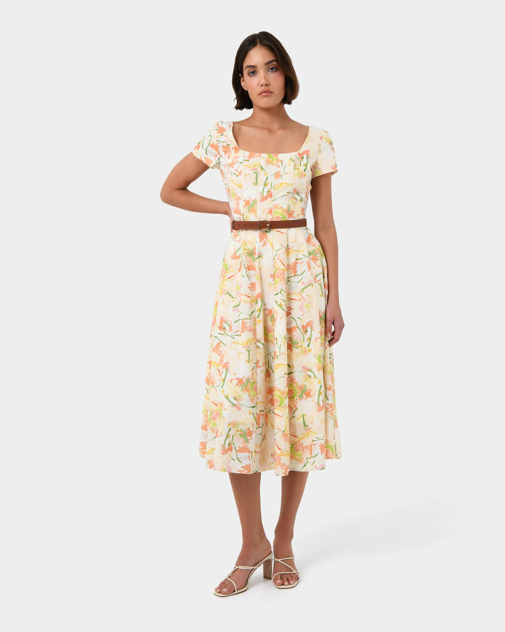 Brielle Floral Dress in spring floral — view 3