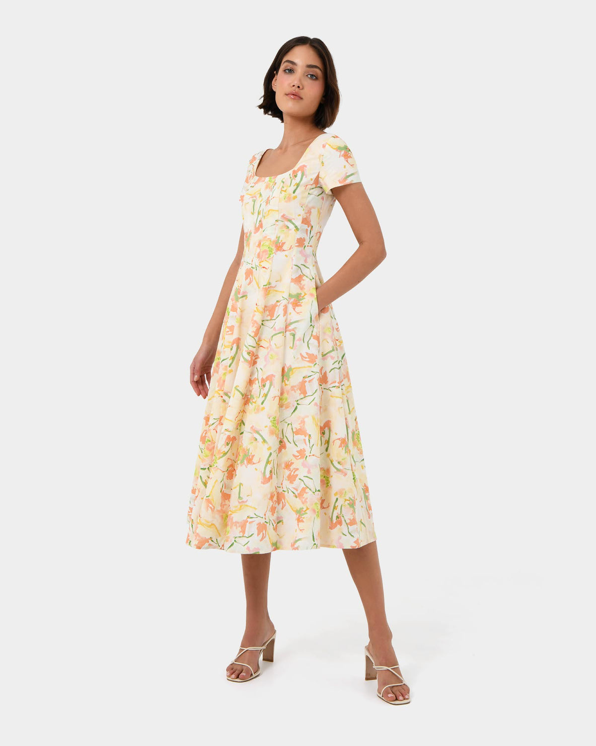 Brielle Floral Dress in spring floral — view 4