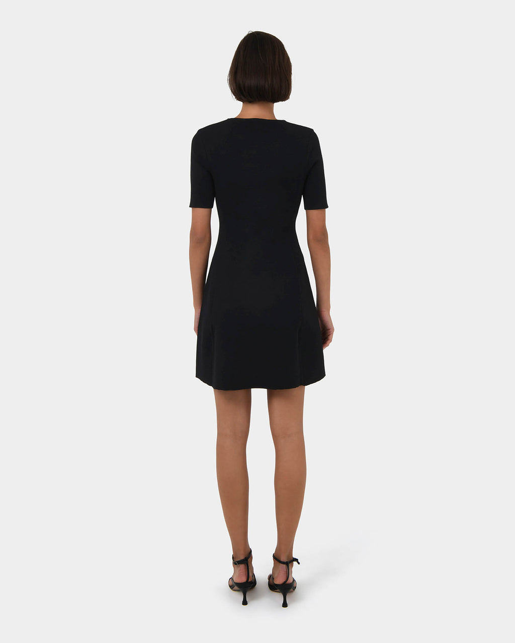 Leona Panel Knit Dress in black — back view