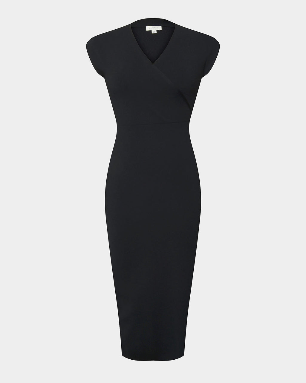 Ani Cross Over Knit Dress in black — product-only view