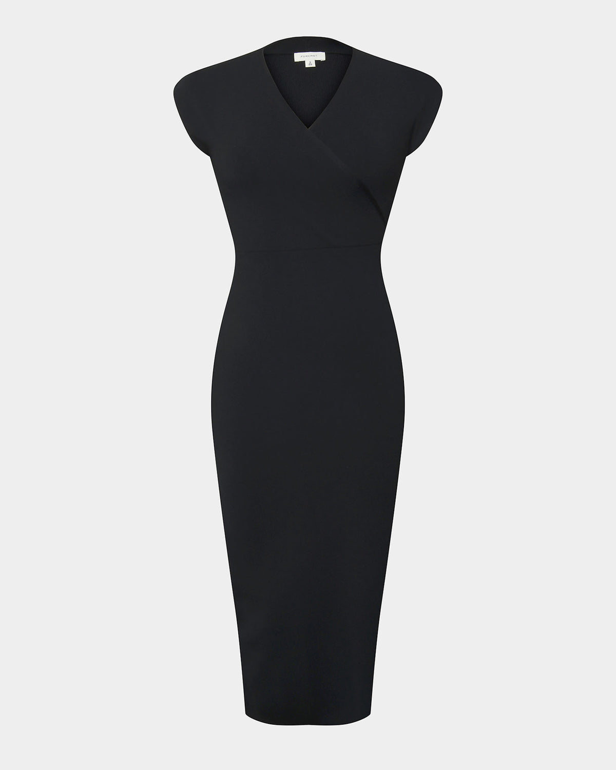 Ani Cross Over Knit Dress in black — product-only view