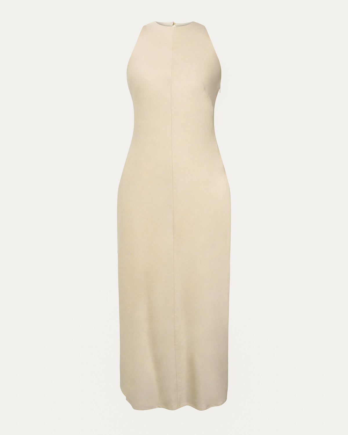 Aiya Bias Midi Dress in light ecru — product-only view