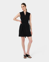 Kiran Utility Tie Dress in black — full-length view