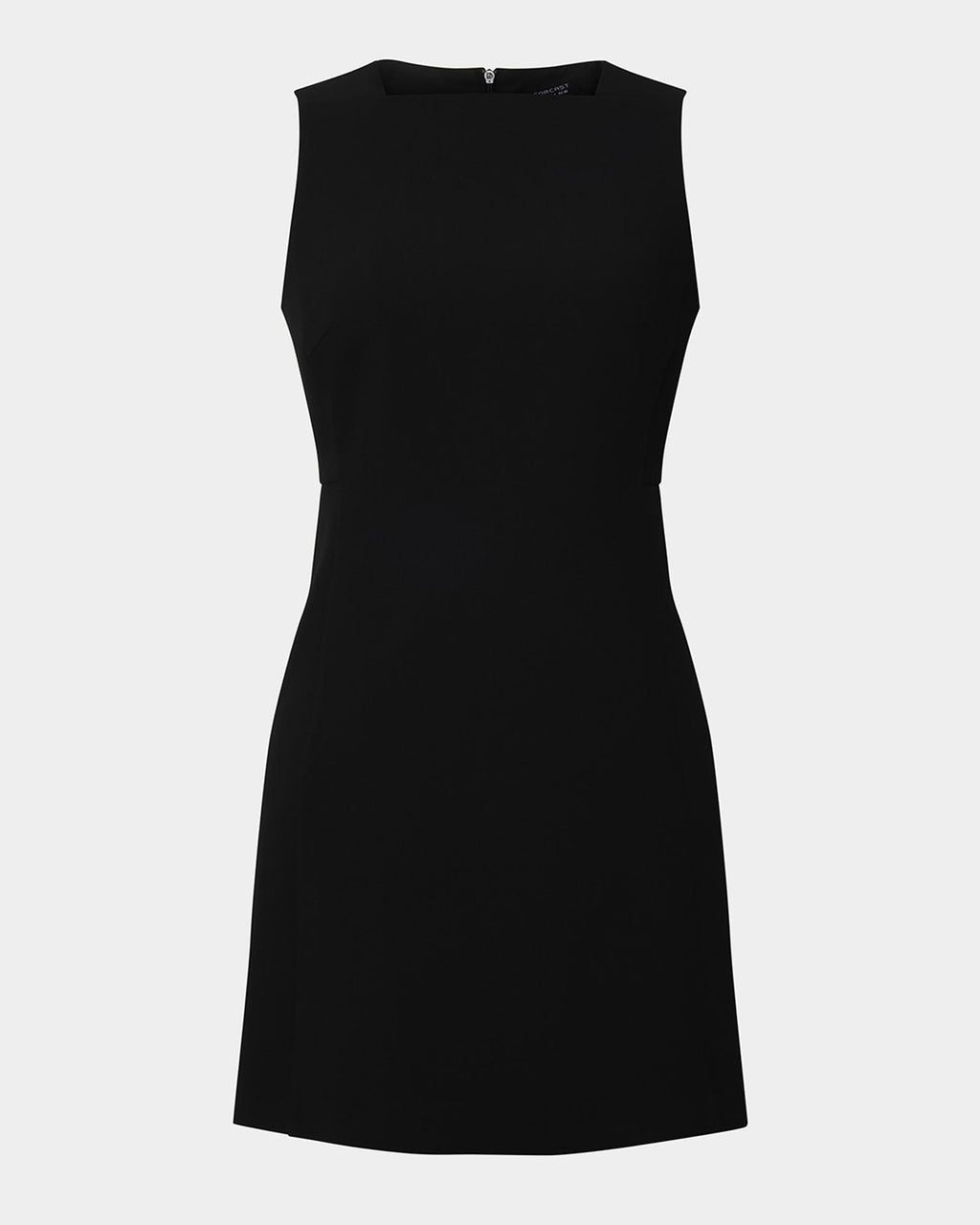Ava Square Neck Panel Dress in black — product-only view