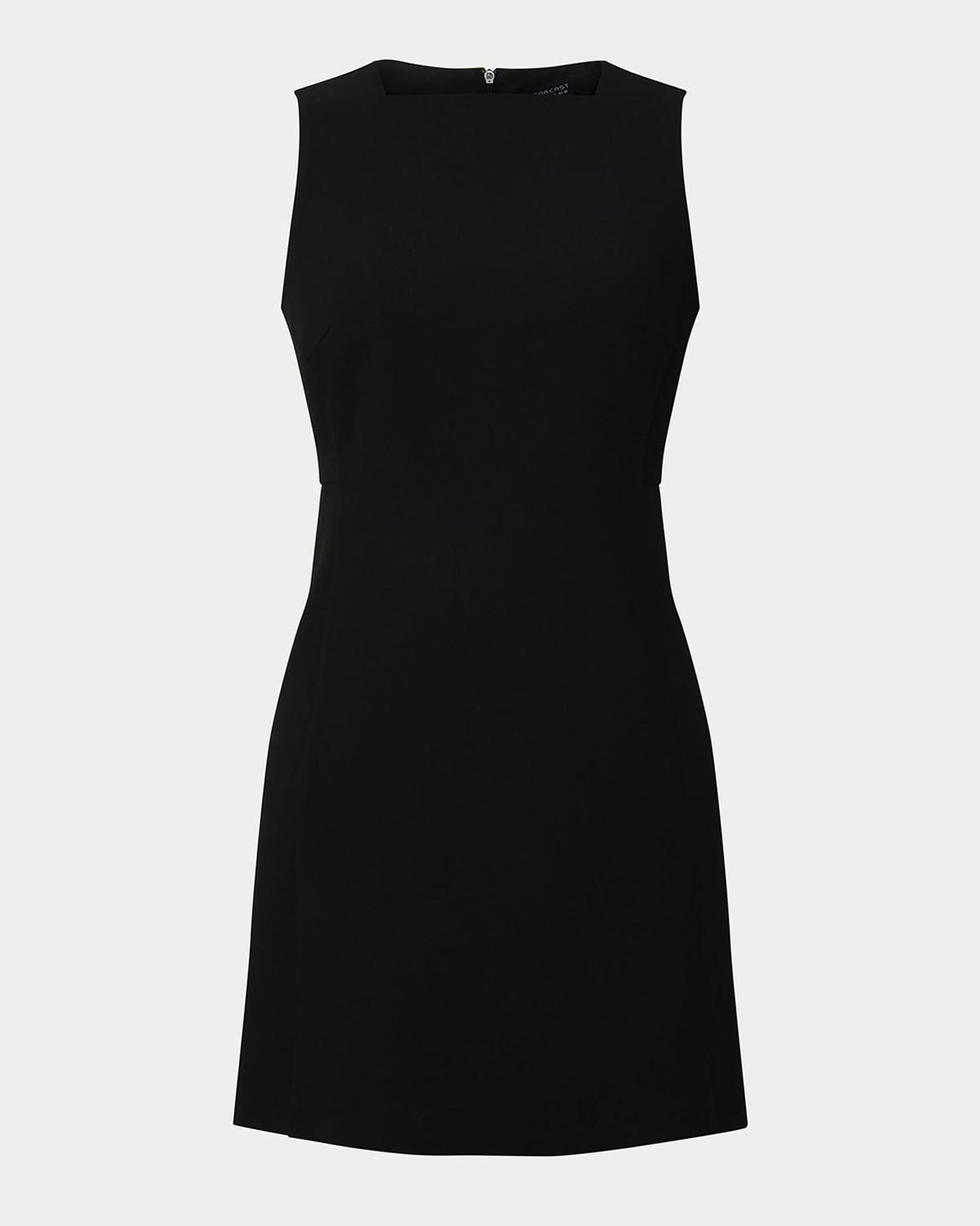 Ava Square Neck Panel Dress in black — product-only view