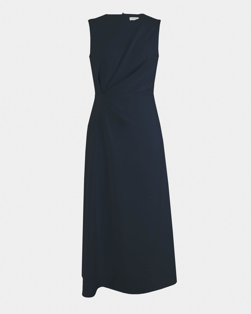 Demi Ruched Midi Dress in midnight — product-only view