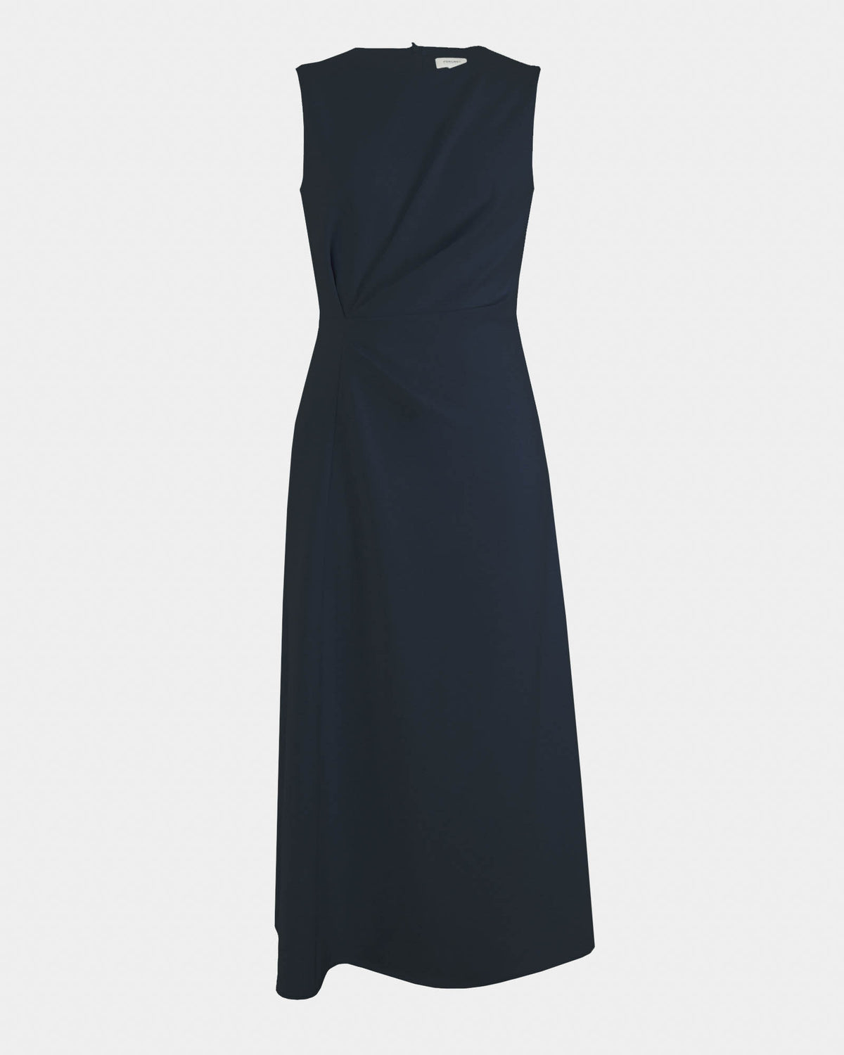Demi Ruched Midi Dress in midnight — product-only view
