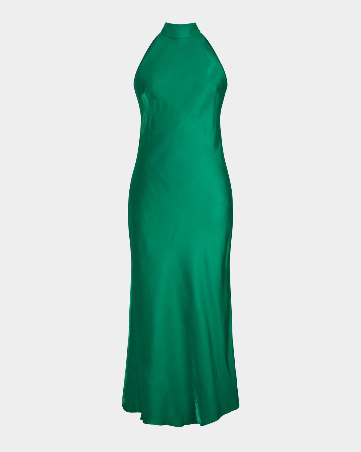 Leana Bias Midi Dress in emerald — product-only view
