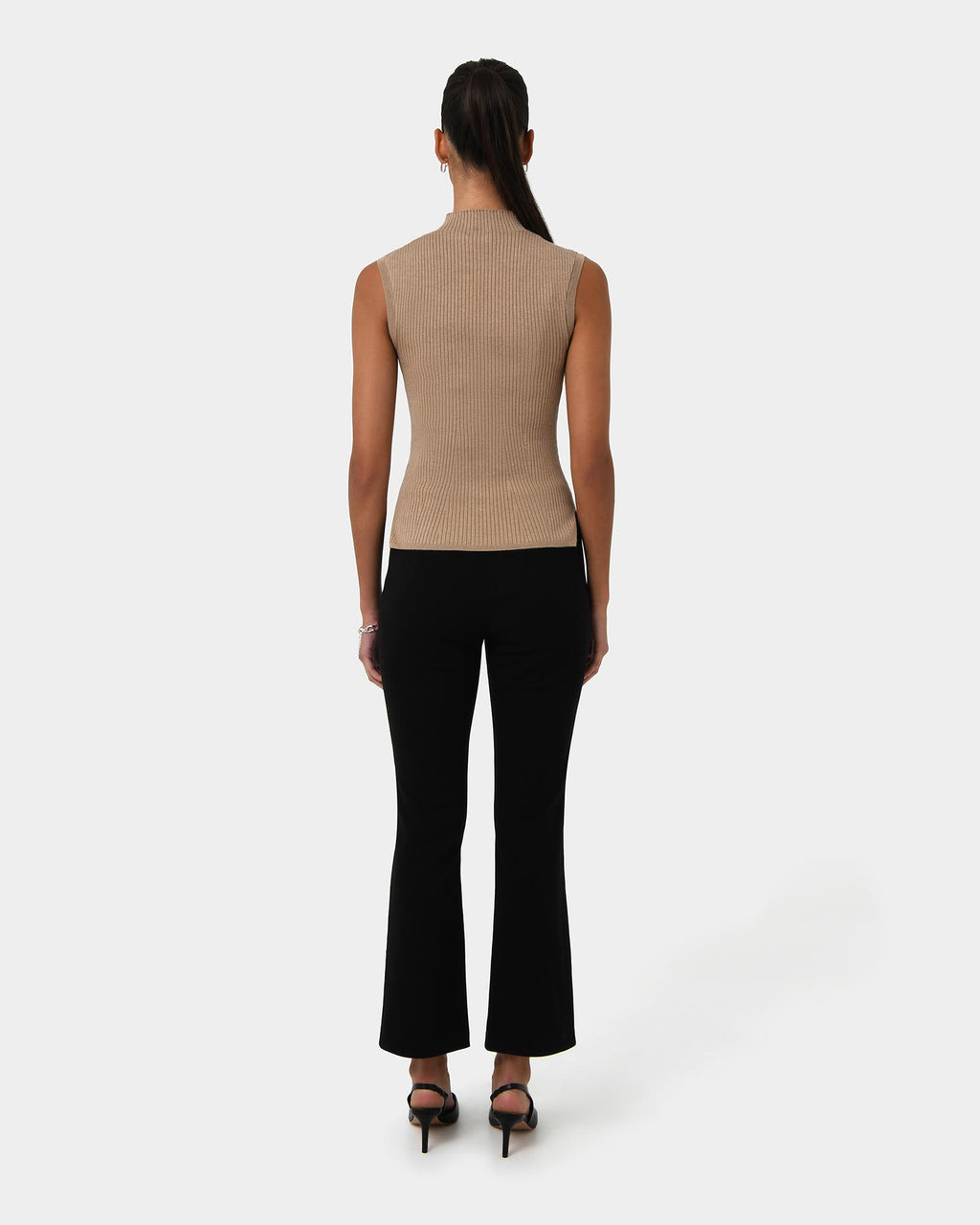 Astrid Flared Jeans in black — back view