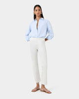 Astrid Flared Jeans in ivory — full-length view