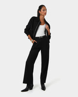 Amera Bomber Jacket in black — full-length view