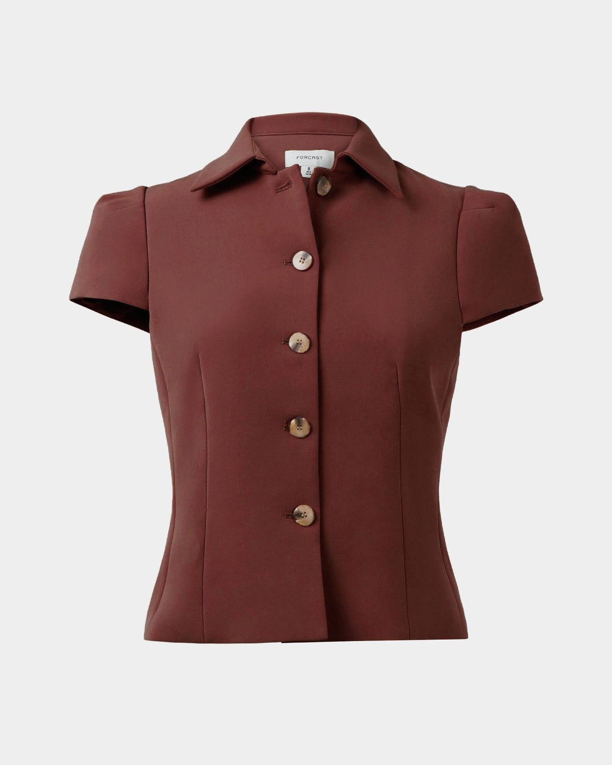 Ace Button Down Jacket in brick — product-only view