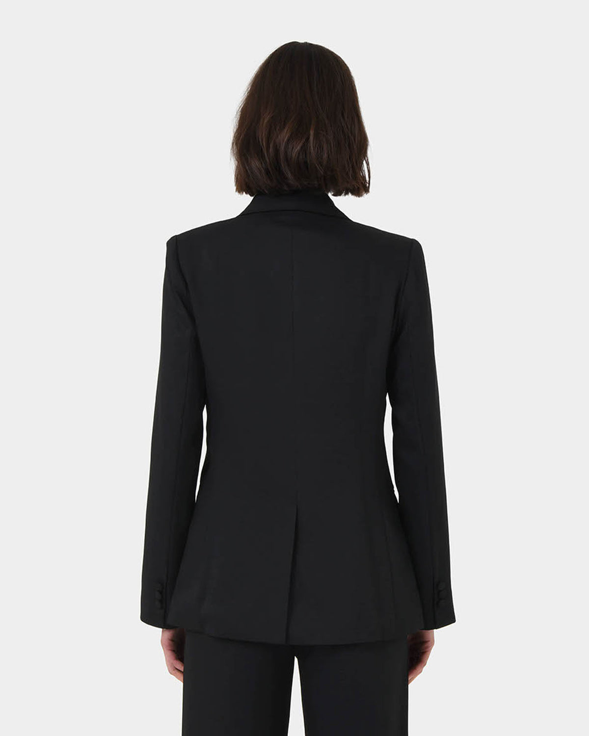 Lexee Double Breasted Blazer in black — back view